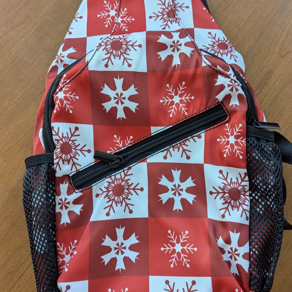 Red and White Snowflake Backpack